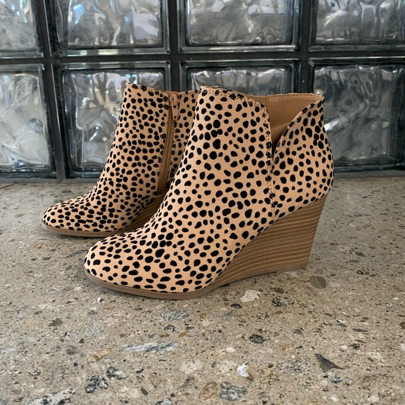 Leopard suede wedge booties - Picture 4 of 7